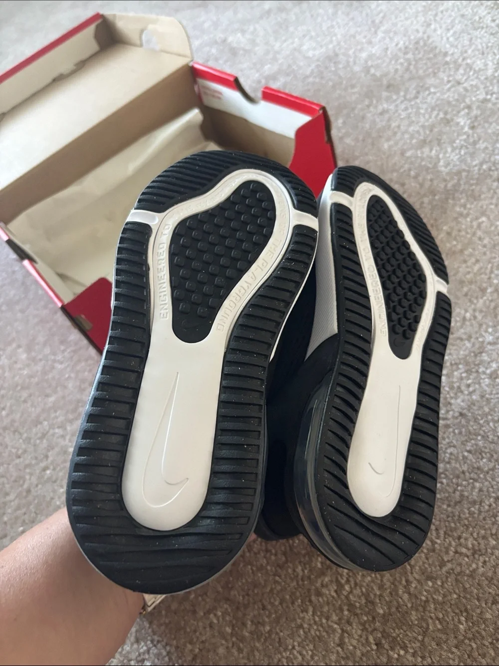 Nike Kids Black and White Athletic Running Shoes